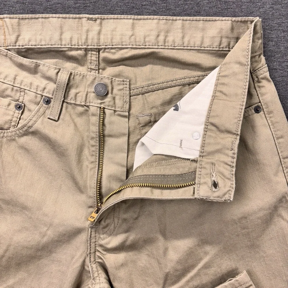 Levi's 559 Jeans Mens 33x32  Straight‎ Leg Beige Denim Streetwear Red Tab Work